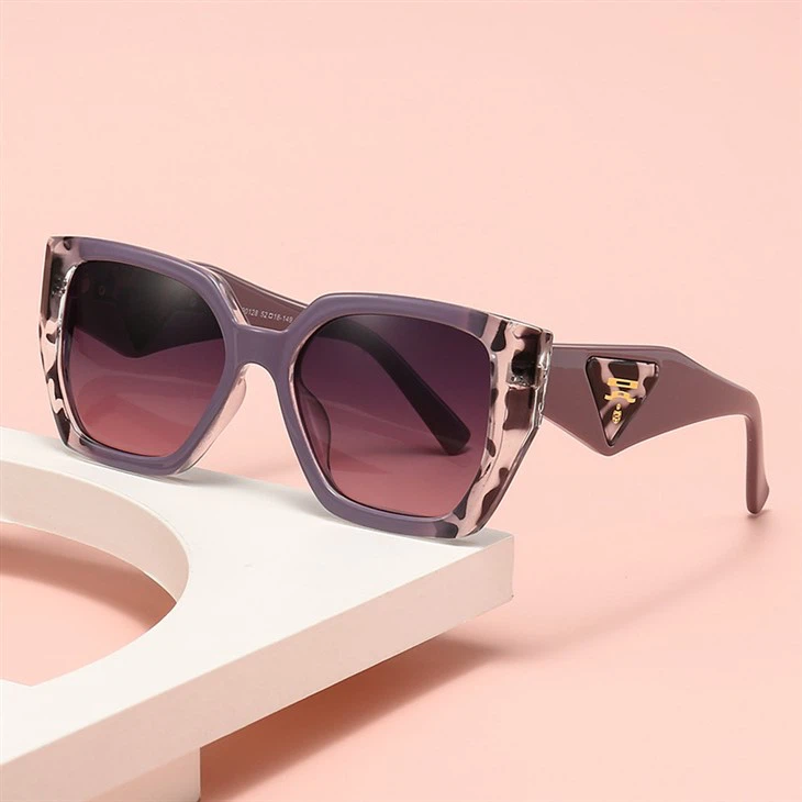 Leoparden-Sonnenbrille für Damen mit unregelmäßigem Rahmen